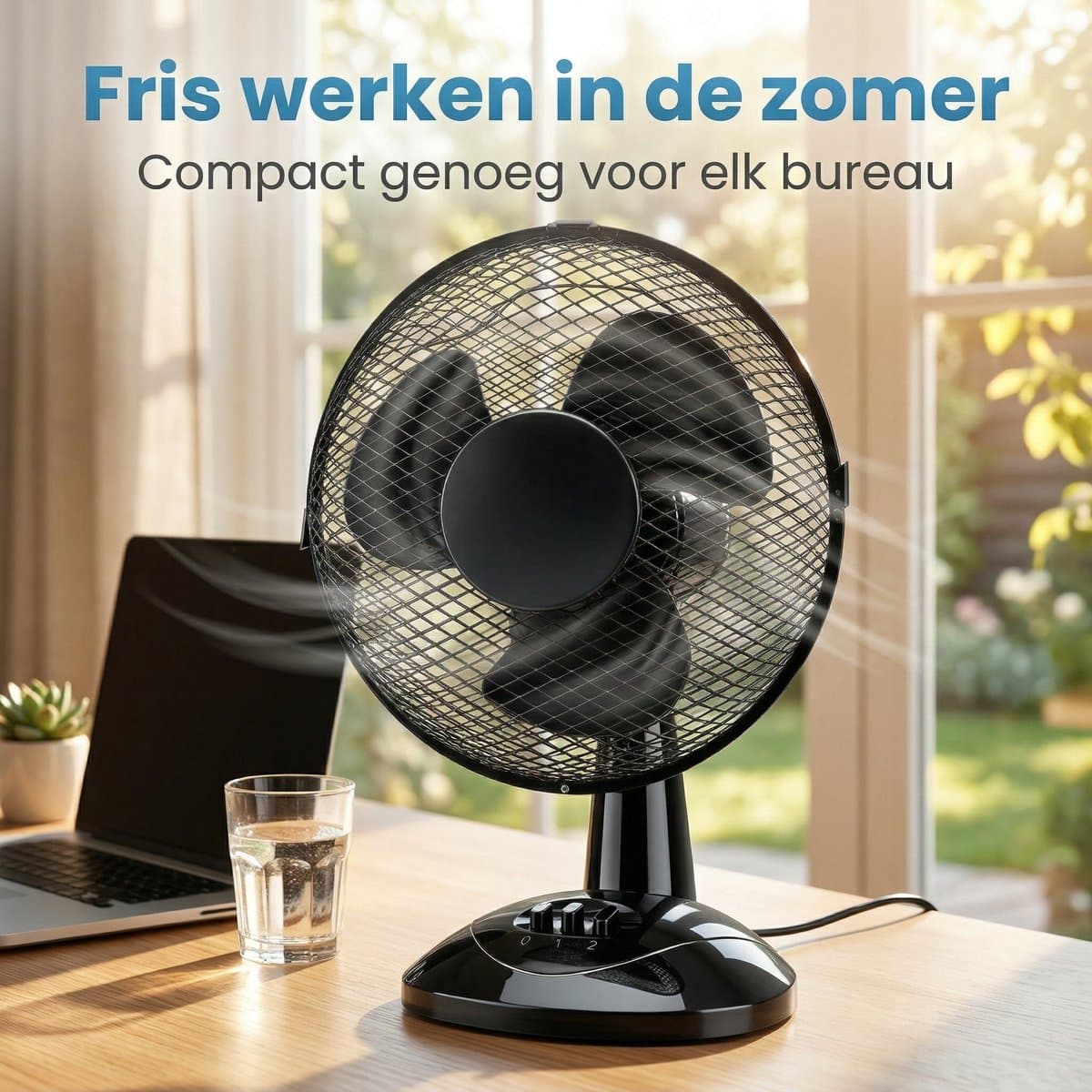 Lomera Tafelventilator 230V - Bureau Ventilator - Ventilator Klein - Stille Ventilator - Tafel Ventilator - Slaapkamer Ventilator - Kantoor Ventilator - Mini Ventilator - Kantelbaar - Voor Woonkamer, Slaapkamer en Kantoor thumbnail 4