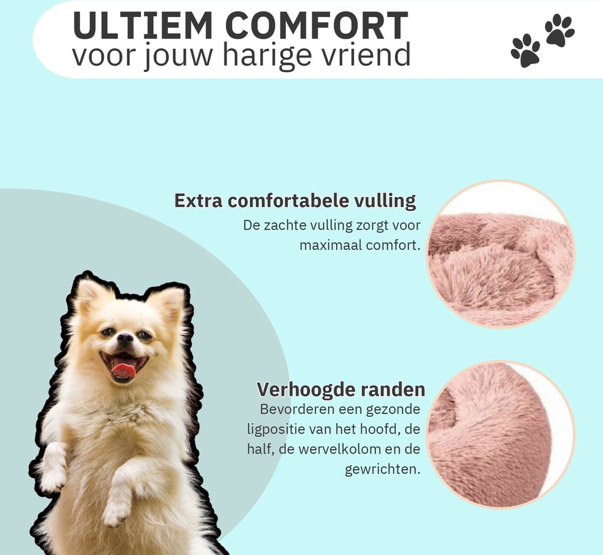 Donut Hondenmand - Kattenmand - Maat M 60cm (ligvlak van 45cm) - Roze - Pluche en Zacht - Fluffy - Comfortabel - Duurzaam en Antislip Design - Rond - Wasbaar - Orthopedisch - Hondenbed - Hondenkussen - Honden mand - Hondenmanden thumbnail 2
