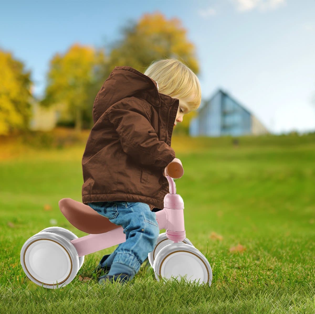 LifeGoods Loopfiets - Speelgoed Vanaf 1 jaar - Jongens en Meisjes - Kinderstep - Loopfietsje - Roze thumbnail 3