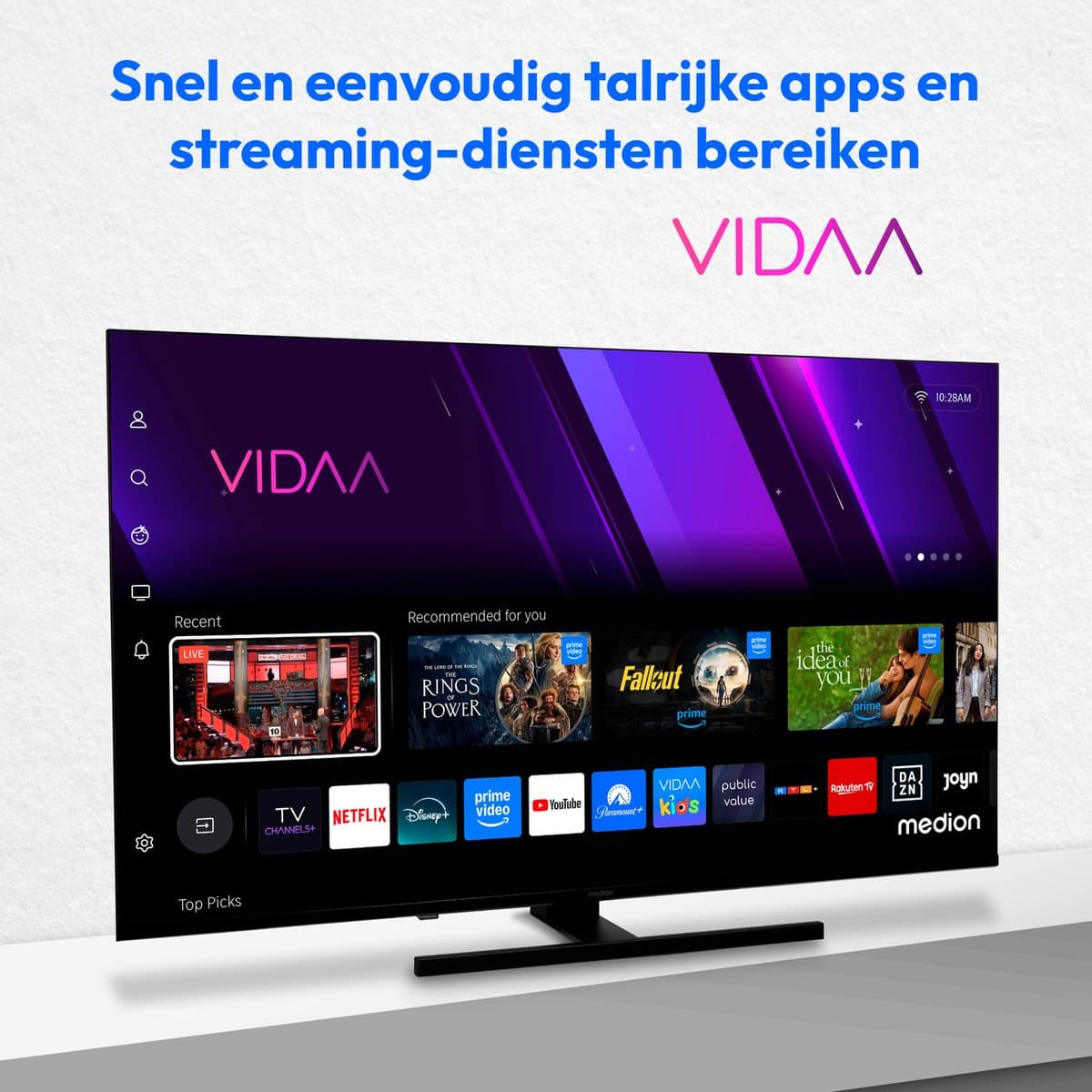 MEDION 108 cm (43 inch) QLED-tv (smart-tv, Dolby Vision HDR, VIDAA Store, Netflix, Prime Video, Disney+, DAZN, Paramount+, DTS X, Dolby Atmos, PVR, Bluetooth, MD 843600) thumbnail 6