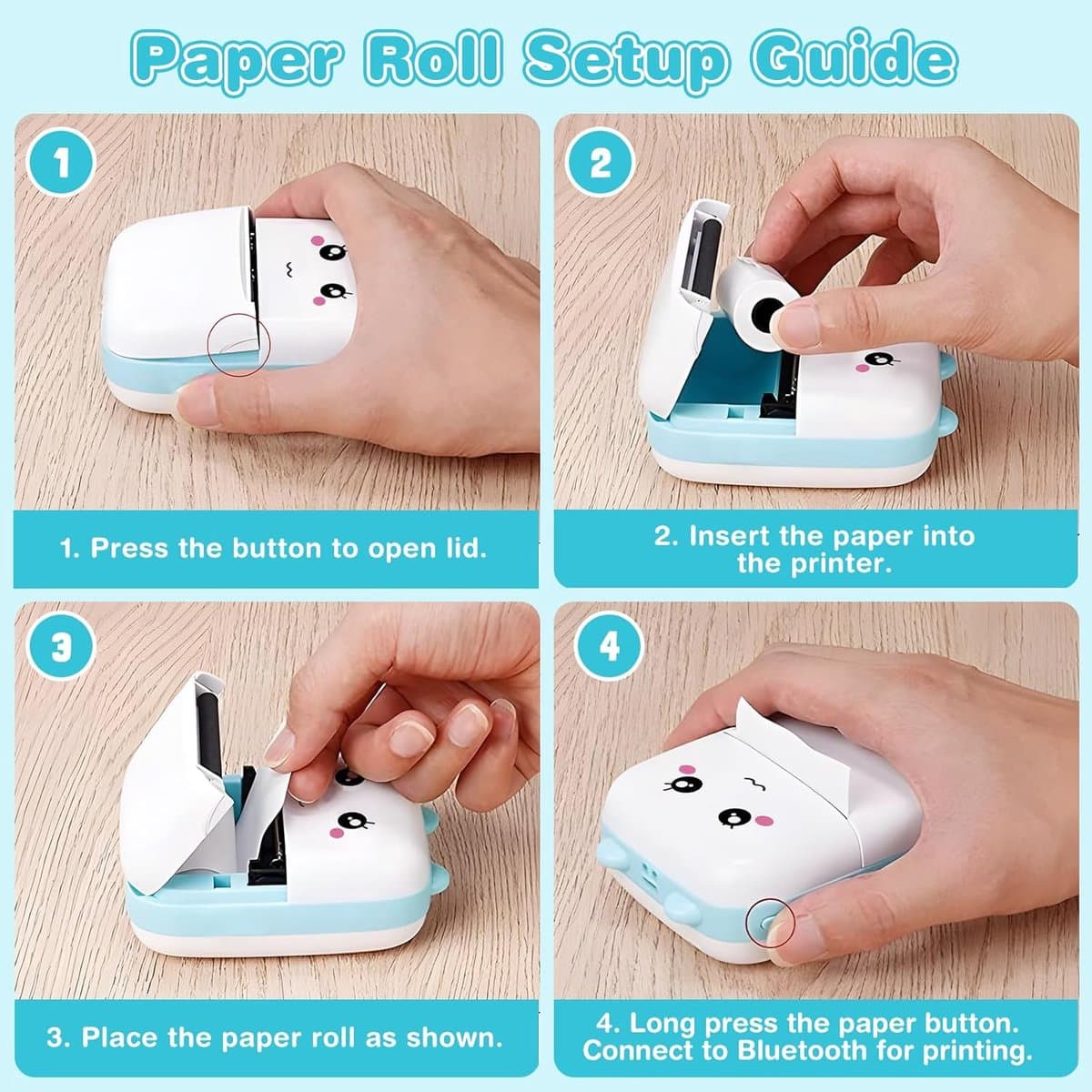 RFWR® Draagbare Bluetooth Mini Printer voor Smartphone – Thermische Printer voor Foto's, Stickers en Notities Zonder Inkt thumbnail 5