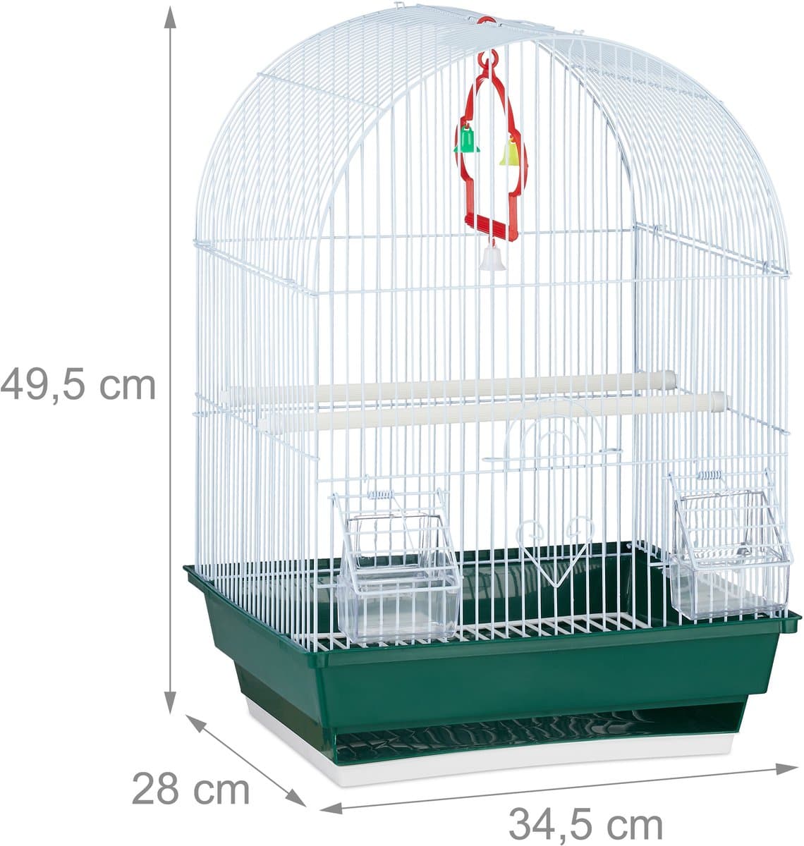 kleine vogelkooi - met accessoires - kanariekooi - parkietenkooi - binnen - 49,5 x 34,5 x 28 cm thumbnail 8