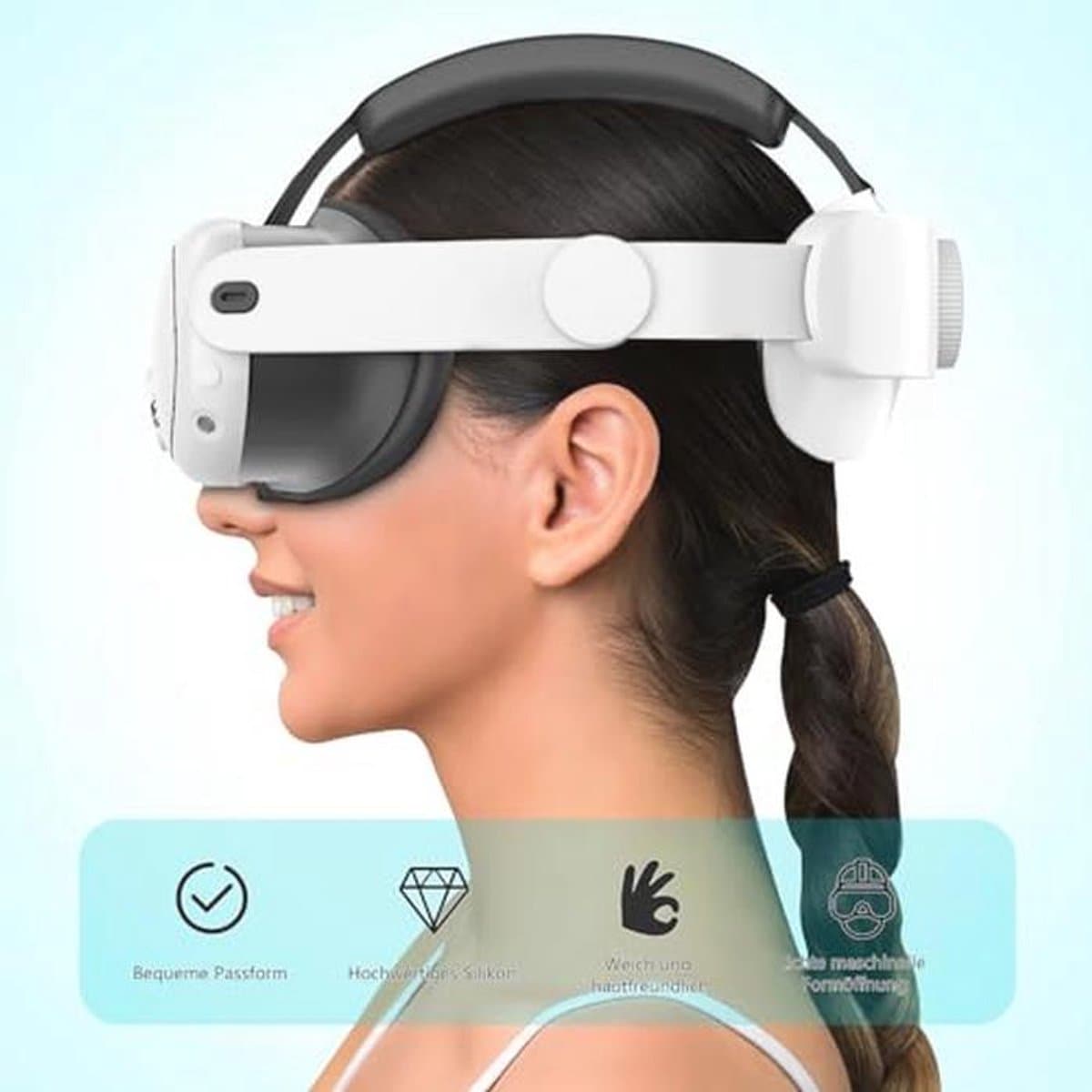 Siliconen Oogmasker voor VR, Zweetbestendig en Lichtdicht, Comfortabel VR-accessoire voor Meta Quest 3 (Zwart) thumbnail 8