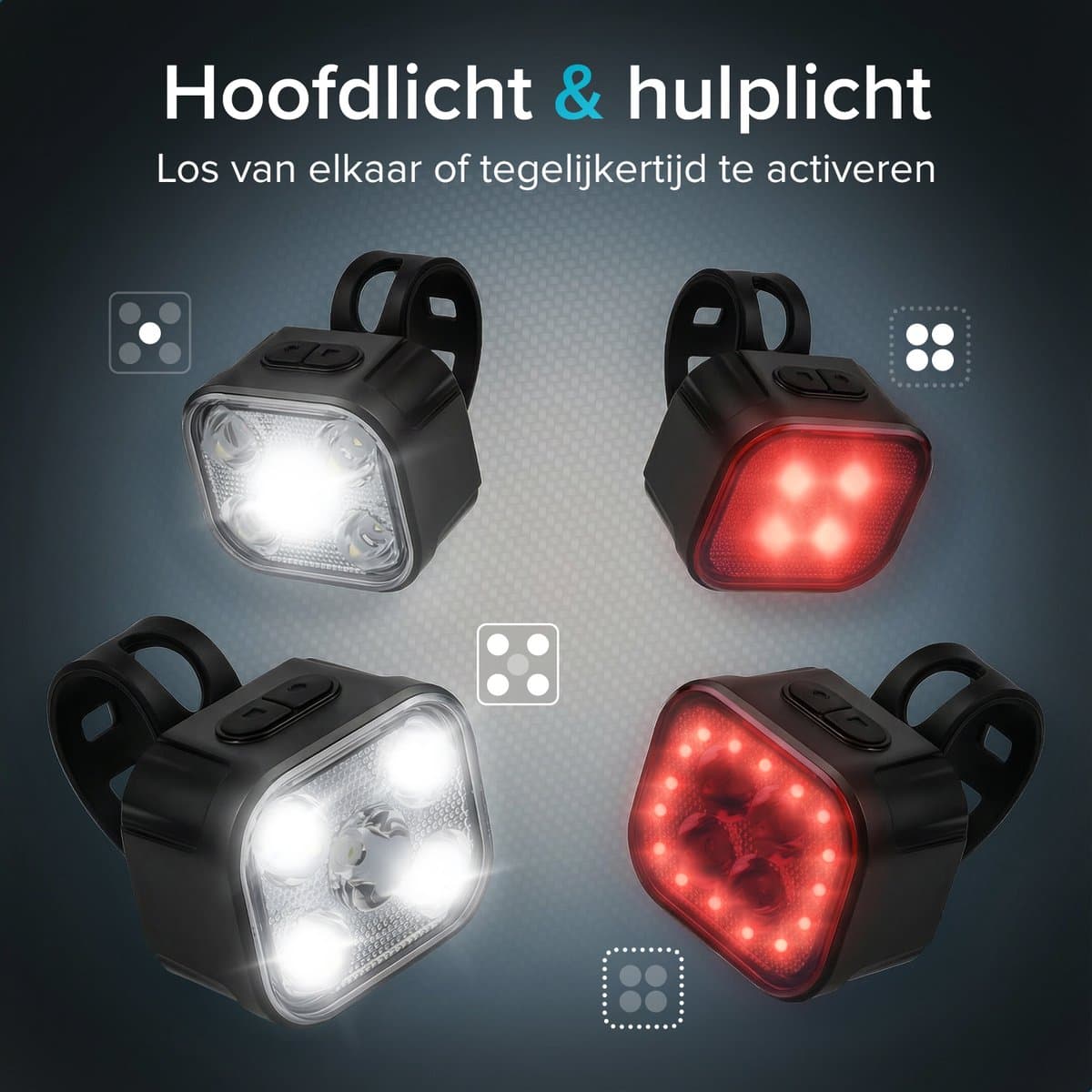 Inlustro Fietslampjes Set – 500lm, USB-C, IPX4 thumbnail 6