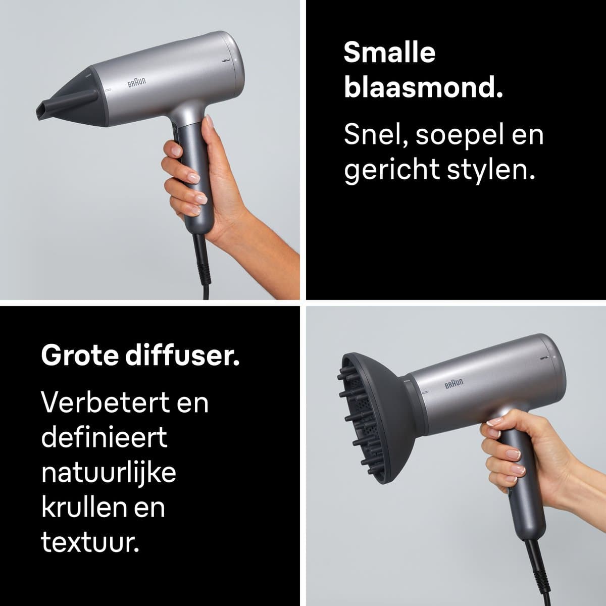 Braun HD4.3 Super Iontec Föhn BRHD435E - Haardroger - Föhn inclusief diffuser en Kam - NTC Technolog thumbnail 4