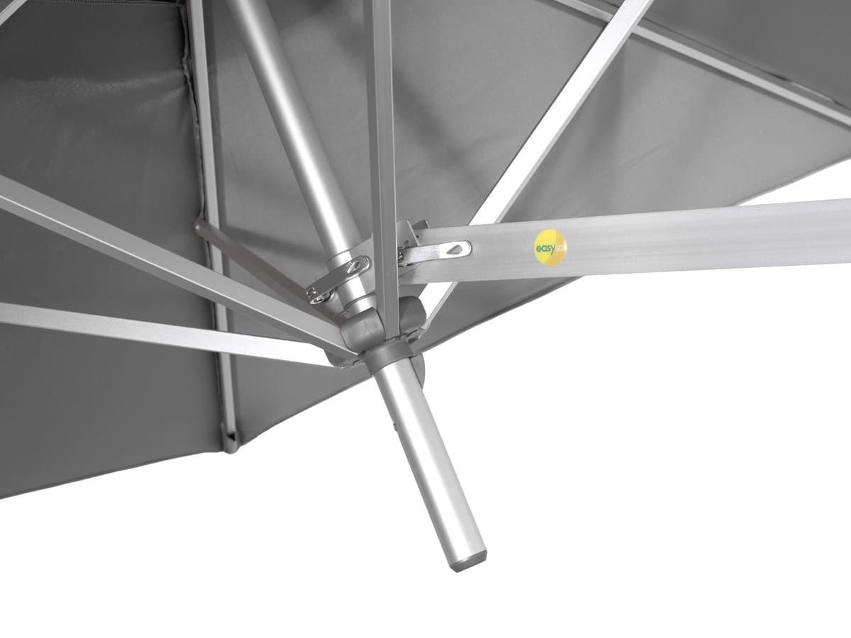 Easysol Parasol - Muurparasol - Balkonparasol - Donkergrijs - 250 cm diameter - Muurparasol ROND - Parasols - Balkon Parasol - Tuinparasol - Balkonparasol kantelbaar - Wandparasol thumbnail 2