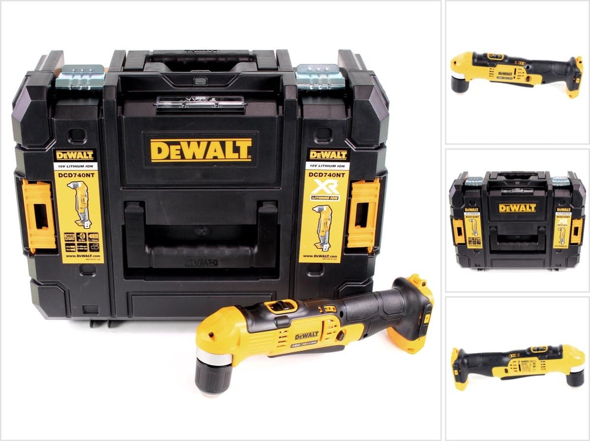 DeWalt DCD740NT-XJ haakse boormachine 18V, compact voor krappe ruimtes thumbnail 6