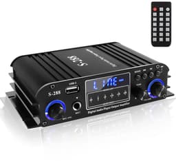 Productfoto van SnelShoppen - 4-Kanaals Bluetooth 5.0 Stereo Versterker 50W x 4, 1200W HiFi Geluidsversterker met USB, SD, FM, Ideaal voor Thuis Theater en Karaoke