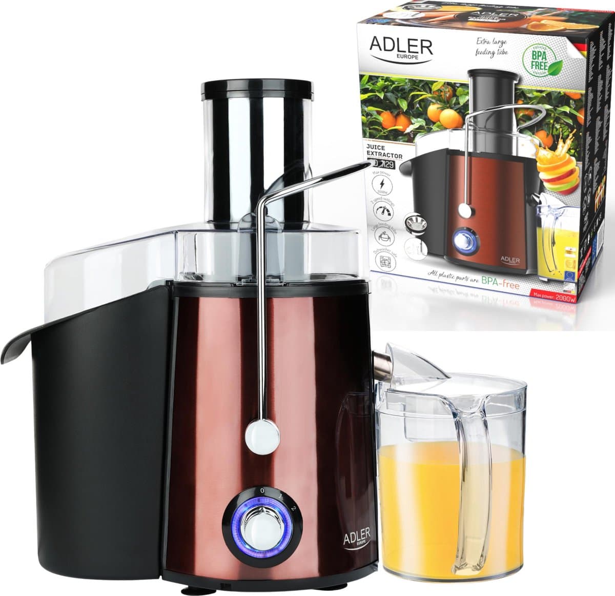 Adler AD 4129 - Juice Extractor - Slowjuicer - 1000 Watt thumbnail 6