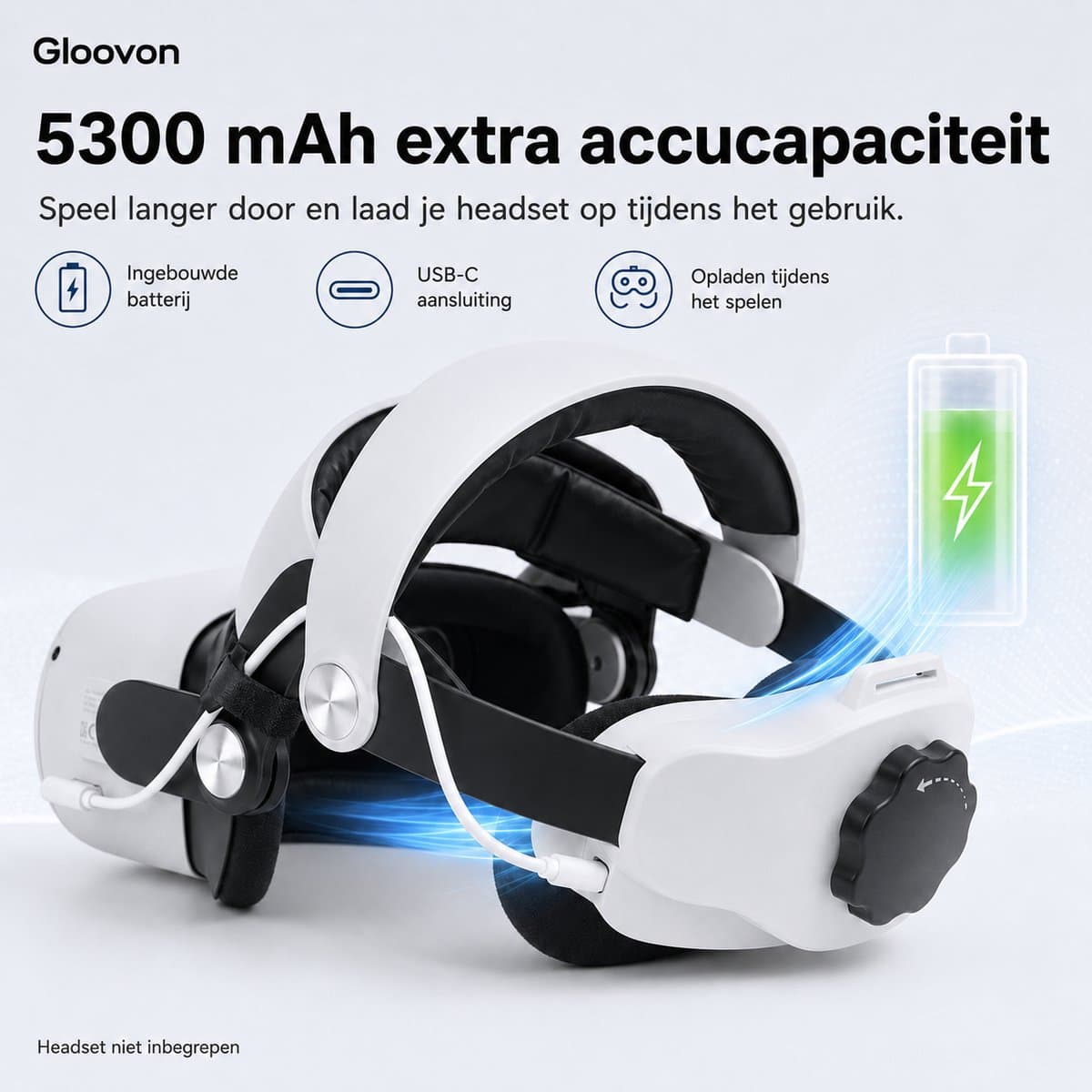 Gloovon Elite Strap Quest 2 - 5300mAh batterij & comfort thumbnail 8