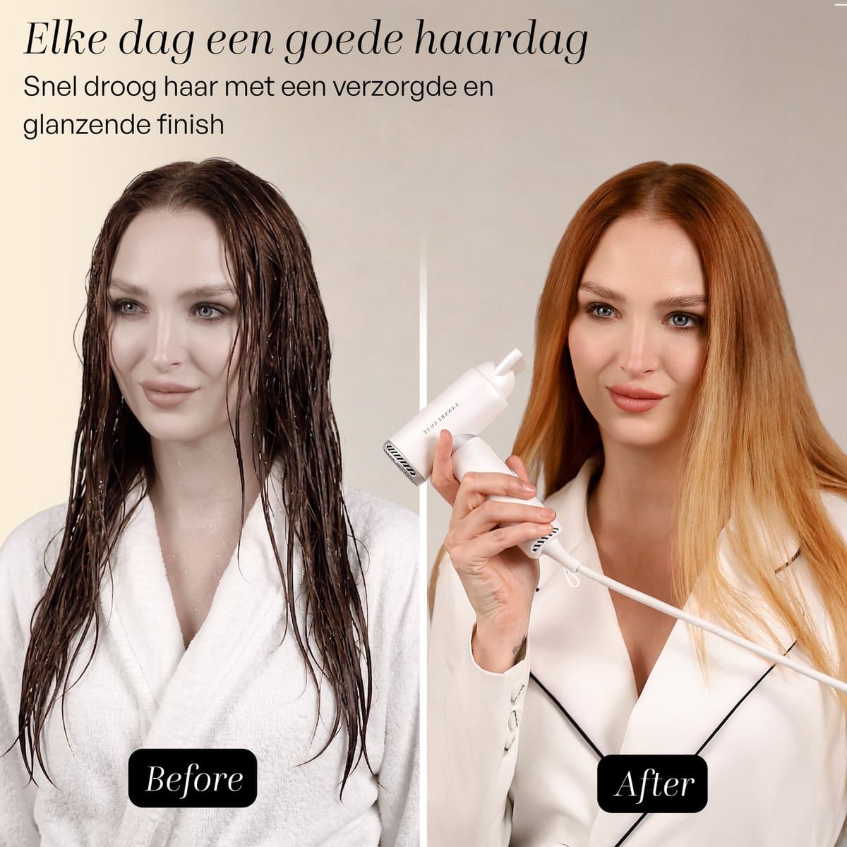 Sansbeauté® Föhn met Diffuser - EssentiaPRO Mini - Reisföhn met Opzetstukken - Reishaardroger - 110.000RPM - Sèche Cheveux - Ionische Haardroger met Borstel - Haarföhn met Defuser - Blow Dryer - Kappersfohn - 1300W - 220-240V thumbnail 6