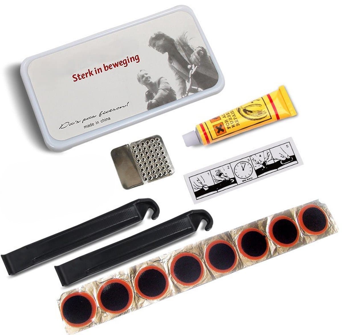Fiets Reparatieset - Bandenplak set - Banden Plak Set Fiets - Multitool Fiets Gereedschap – Bandenreparatie - Reparatiedoos – Onderweg - LOUZIR thumbnail 3