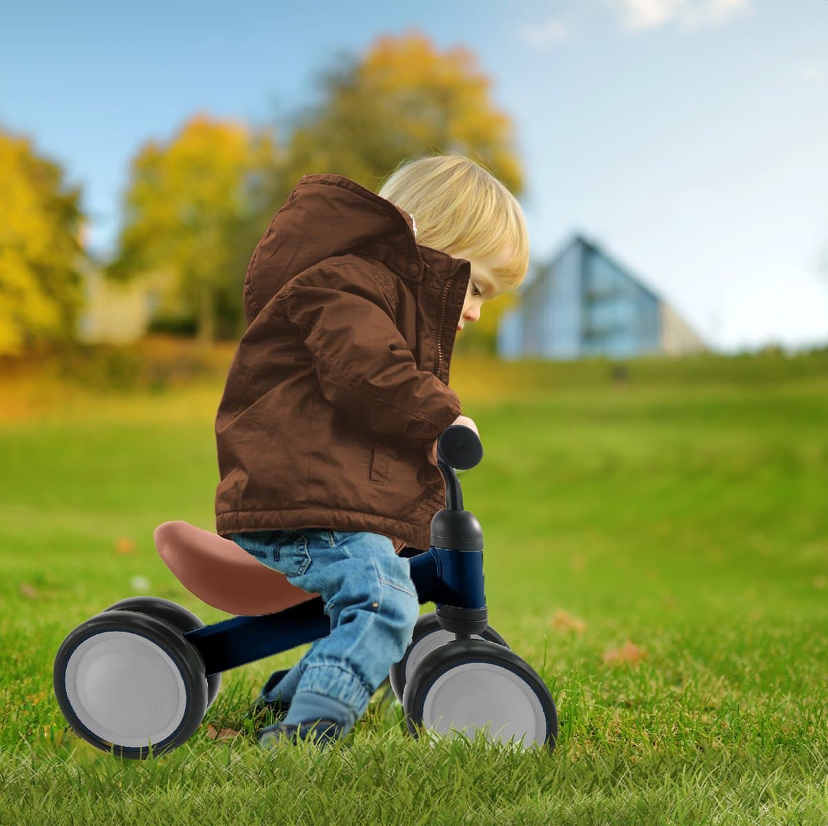 LifeGoods Loopfiets - Speelgoed Vanaf 1 jaar - Kinderstep - Loopfietsje - Marineblauw thumbnail 4