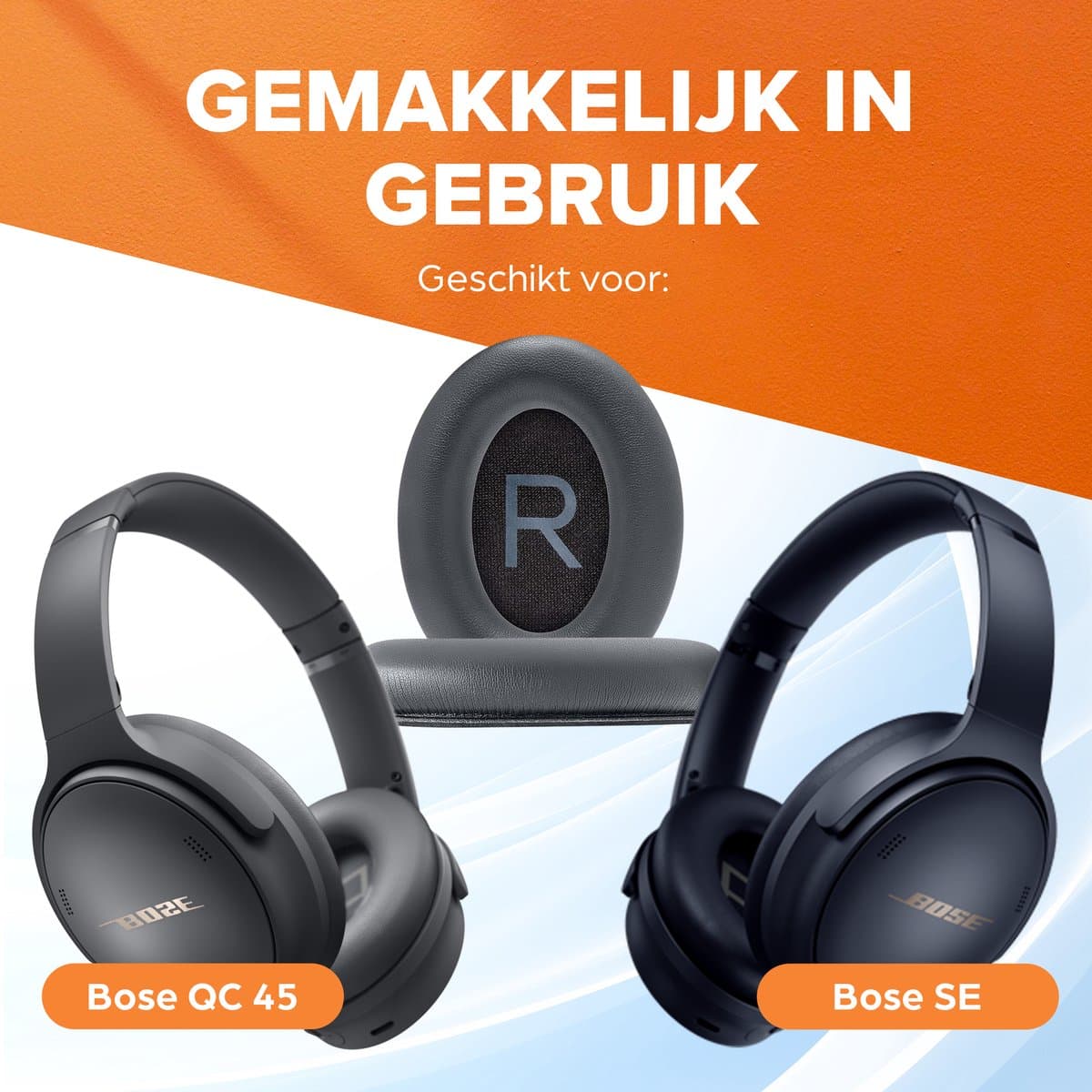 Vervangende oorkussens voor Bose QuietComfort 45 / QC45 / QuietComfort SE - Oorkussens voor koptelefoon - Ear pads headphones - Grijs thumbnail 4