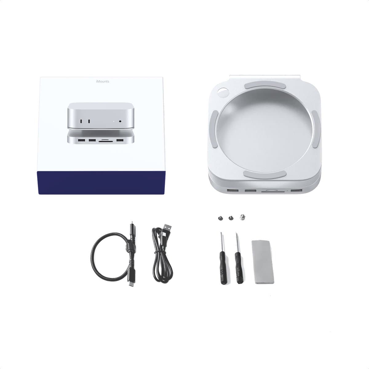 iMounts Mac Mini M4 docking station SSD - M.2 NVme externe opslag - USB-C - HDMI - SD-reader - Aluminium - Mac Mini M4- 2024/2025 thumbnail 8