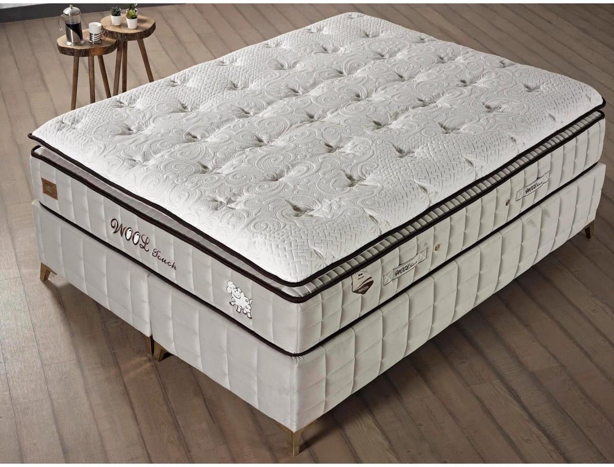 BSS Bedding WoolTouch - Boxspring - Complete Boxspring - 180x200 - Inclusief Dekbed - Kingsize Boxspring - Bedden - Natuurlijke Schapenwol - Luxe Bed Set - Slaapkamerbed - 1 x Matras met Topper, 2 x Bedbox, 1 x Hoofdbord thumbnail 3