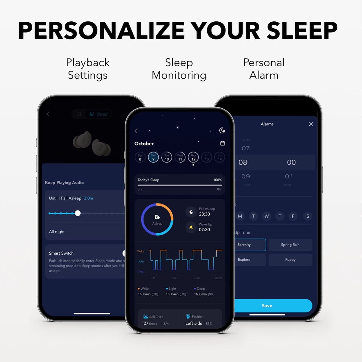 Anker soundcore Sleep A20 Draadloze Oordopjes met Slaapmonitoring - Beige thumbnail 3