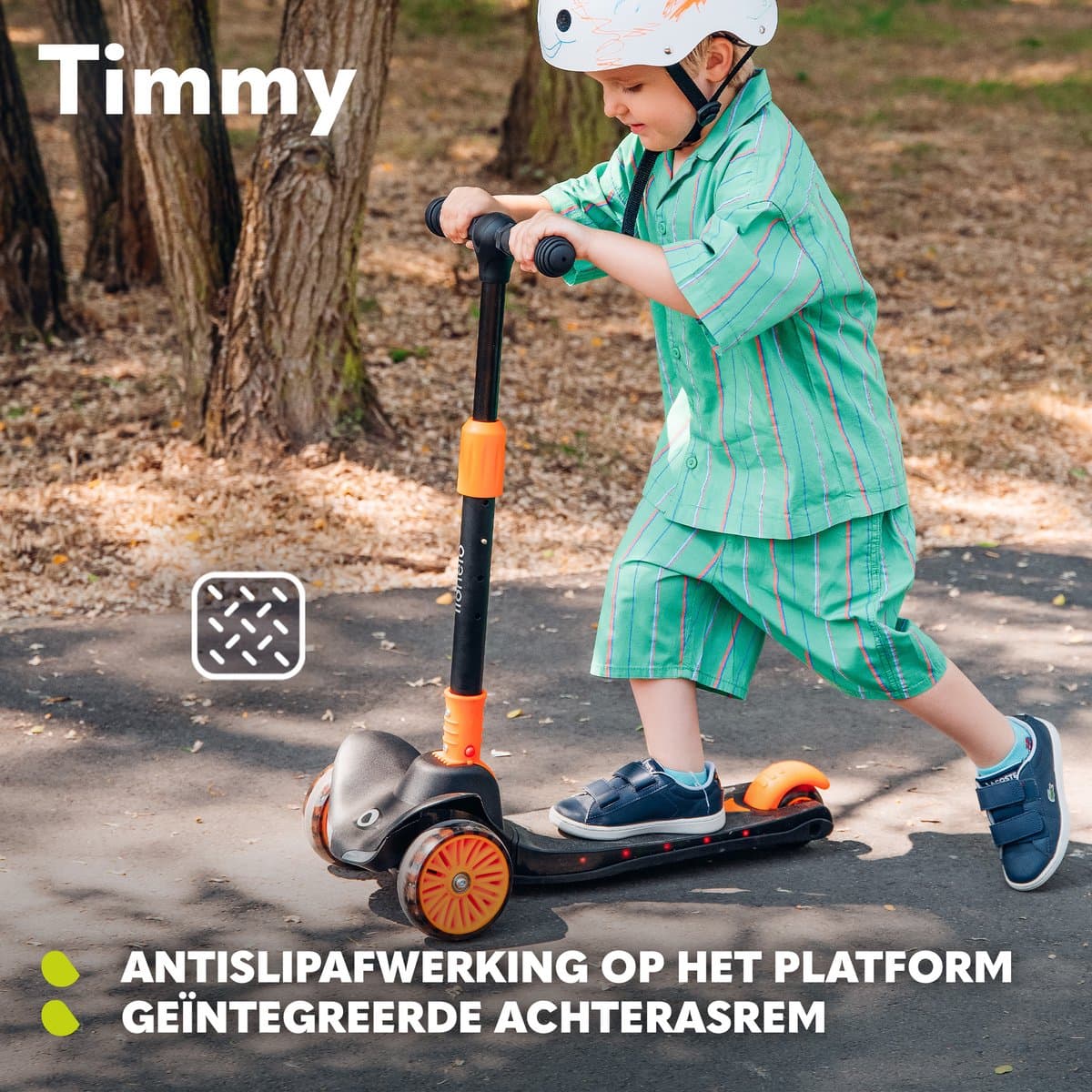 Lionelo Timmy Kinderstep - Balansstep voor kinderen - van 3 jaar - tot 50kg - verstelbaar - LED wielen - Anti-slip platform - Inklapbaar stuur - Verlichting in wielen & deck - Geen montage nodig thumbnail 5