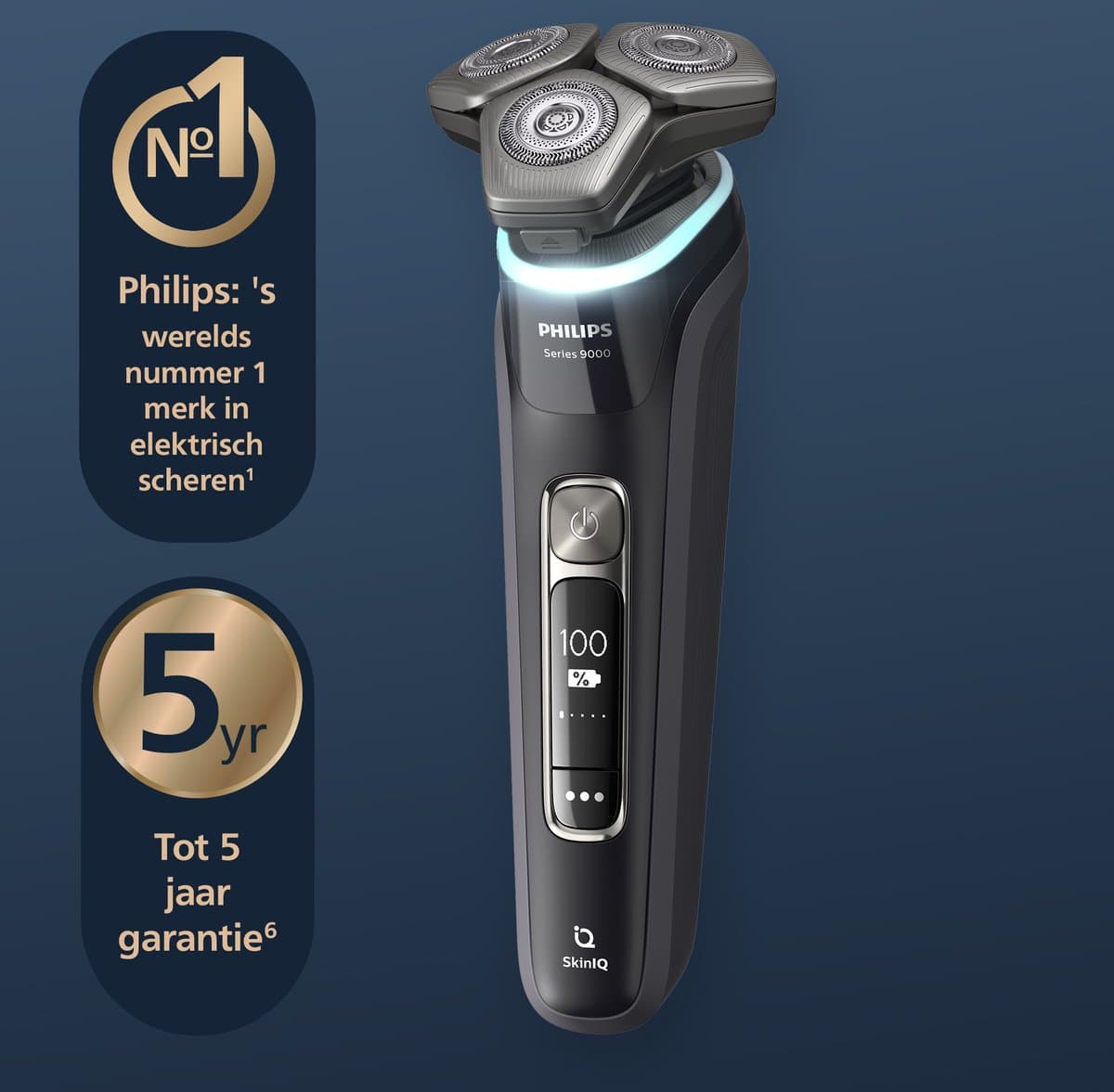 Philips Shaver 9000 Series S9976/55 - Elektrisch scheerapparaat – met trimmer – mannen - Met Quick Clean Pod - Donkergrijs thumbnail 2
