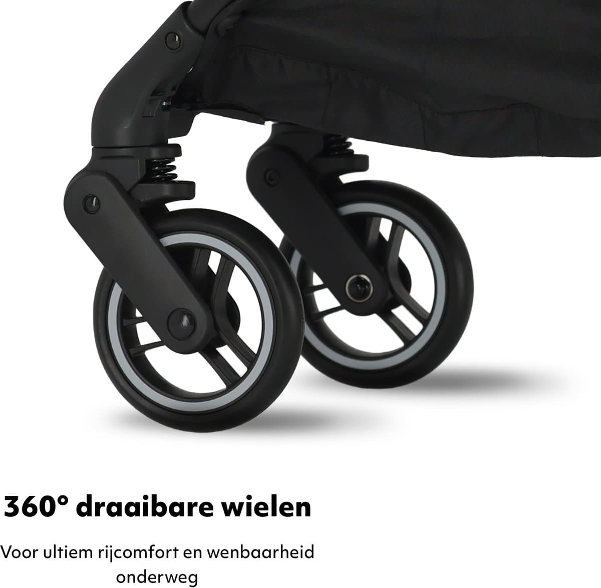 Mooiys Axel Buggy - Lichtgewicht Compacte Reisbuggy met Tas - Zwart thumbnail 5