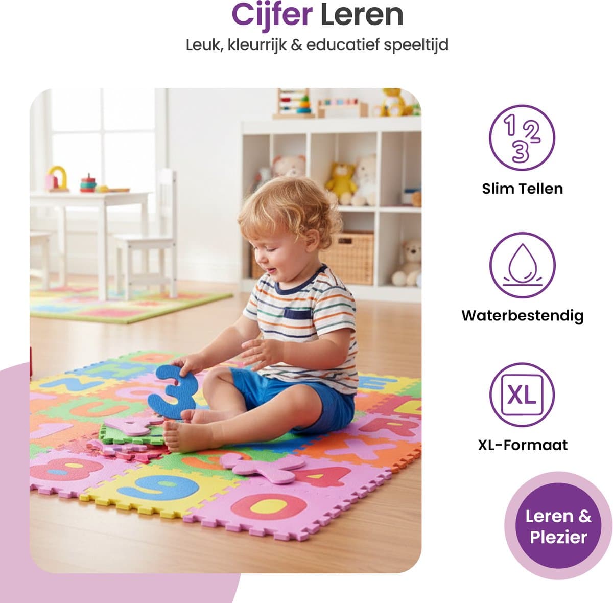 Gofun Speelmat Baby XL - 180x180cm – Speelkleed - 86-delige Puzzel – Foam – Opvouwbaar – Tegels – Speeltapijt – Multicolor thumbnail 7