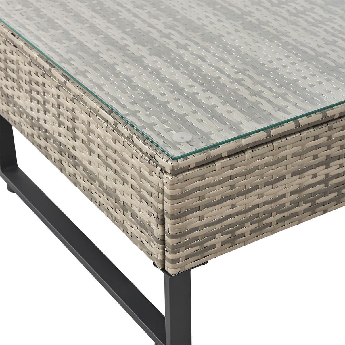 Juskys Loungeset / Tuinset Santorini - Polyrotan - Modulair - Grijs - Incl. Tafel & Opbergbox thumbnail 6