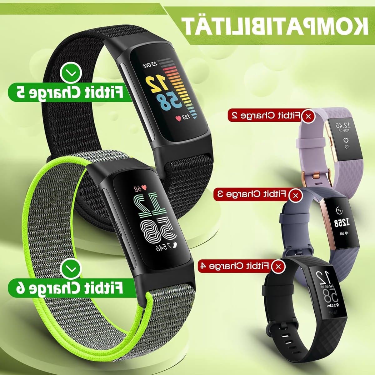 Verstelbare en Ademende Nylon Sportband voor Fitbit Charge 5 - Vervangband voor Fitness Tracker voor Dames en Heren thumbnail 2