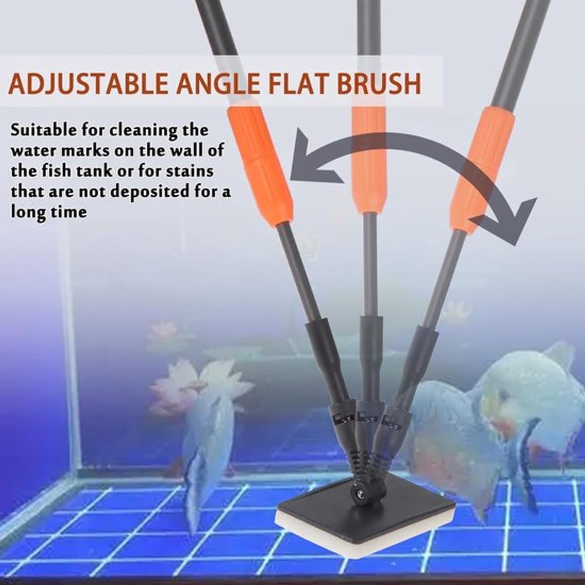 Complete set aquarium reinigingsgereedschappen met verstelbaar handvat - Voor een schone vissenkom met 6 functies thumbnail 6