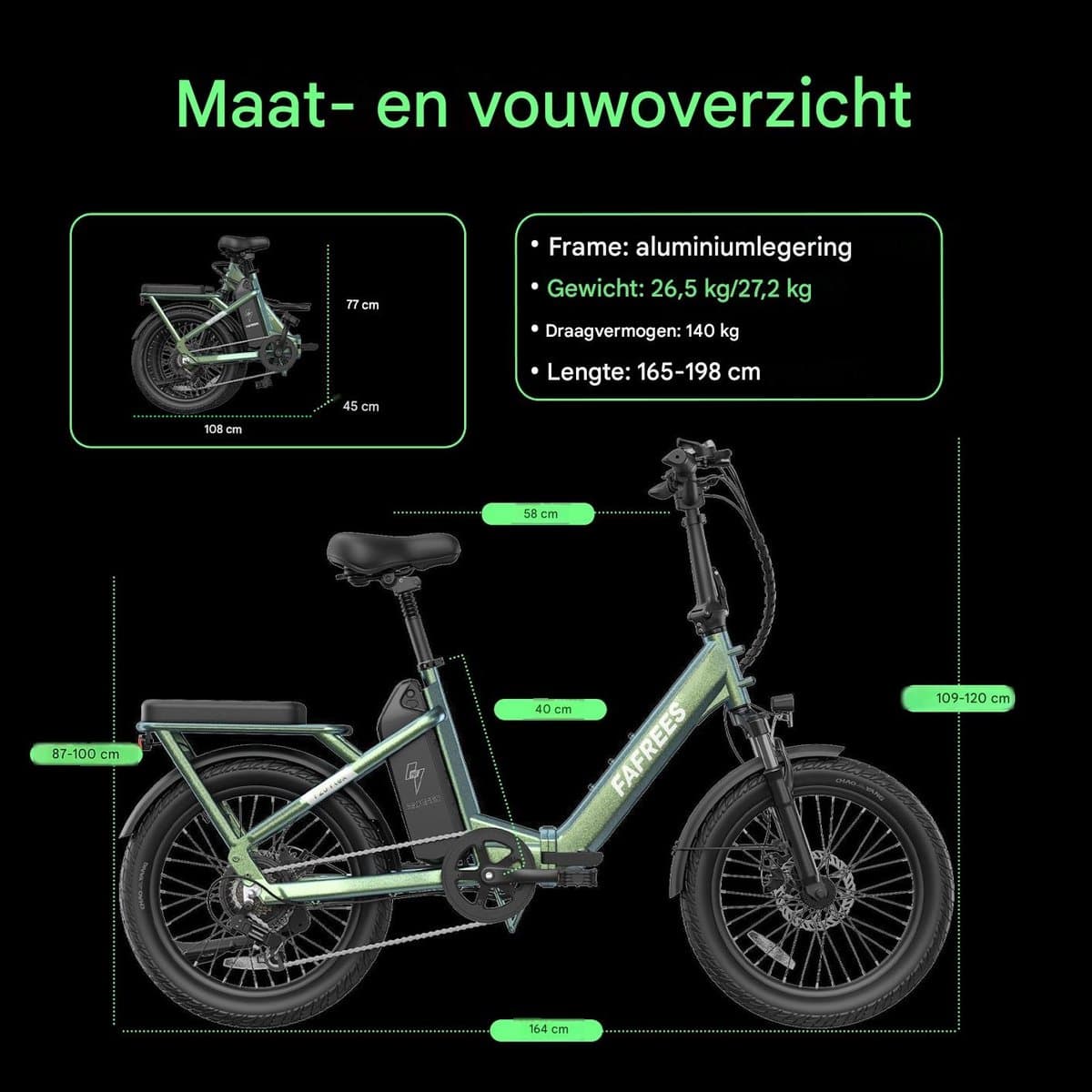 Fafrees Elektrische fiets - Actieradius120km - Verwijderbare batterij 36 V 20Ah - Motor 250W - Shimano 7 versnellingen - Koppelingssensor aan beide zijden - 20 Inch Commuter E-Bike - Dubbele Vering - 20 Inch opvouwbare City Commuter E-Bike - Blauw thumbnail 4