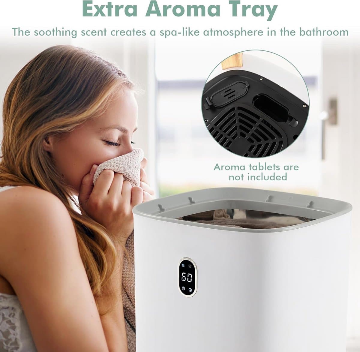 Handdoekwarmer - Badkamer verwarming - Ontspannen sfeer - Grote capaciteit - 35 liter - Wit thumbnail 7