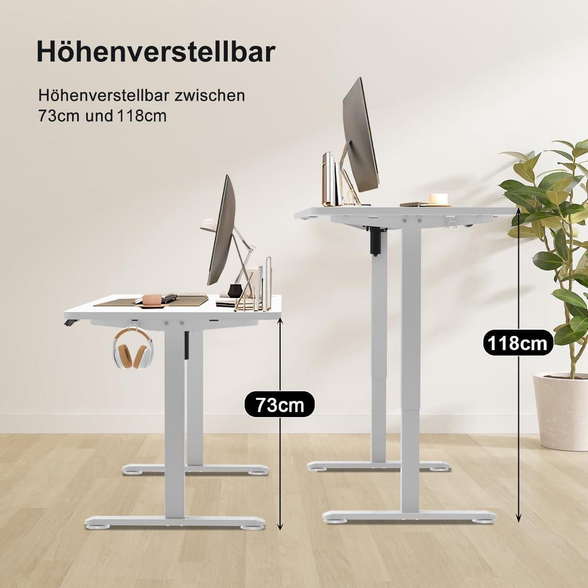 Elektrisch Bureau - Verstelbaar bureau - Thuiswerken - Anti-botsingssysteem - 100 x 60 cm - Zwart thumbnail 5