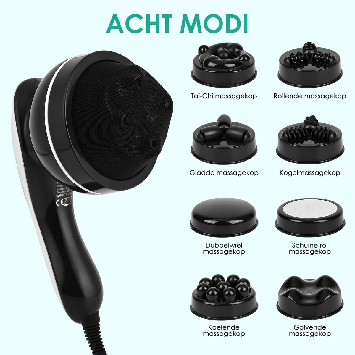 Dreamhigh® Anti Cellulite Apparaat - Elektrisch Massageapparaat Massagegun - 8 Massagekoppen Tegen Cellulitis - Bindweefselmassage Apparaat - Massage voor Verlichting Van Schouders Benen, Rug & Nek thumbnail 8