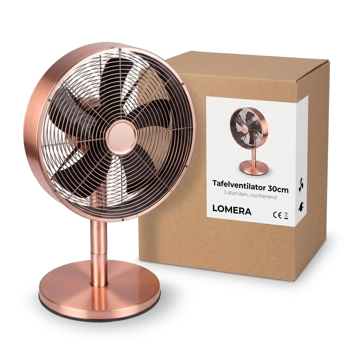 Lomera Tafelventilator 30cm - Bureauventilator met 3 Snelheden - Oscillerend en Kantelbaar - Tafel Ventilator met Draaifunctie - Mini Ventilator voor Kantoor Slaapkamer en Woonkamer thumbnail 7