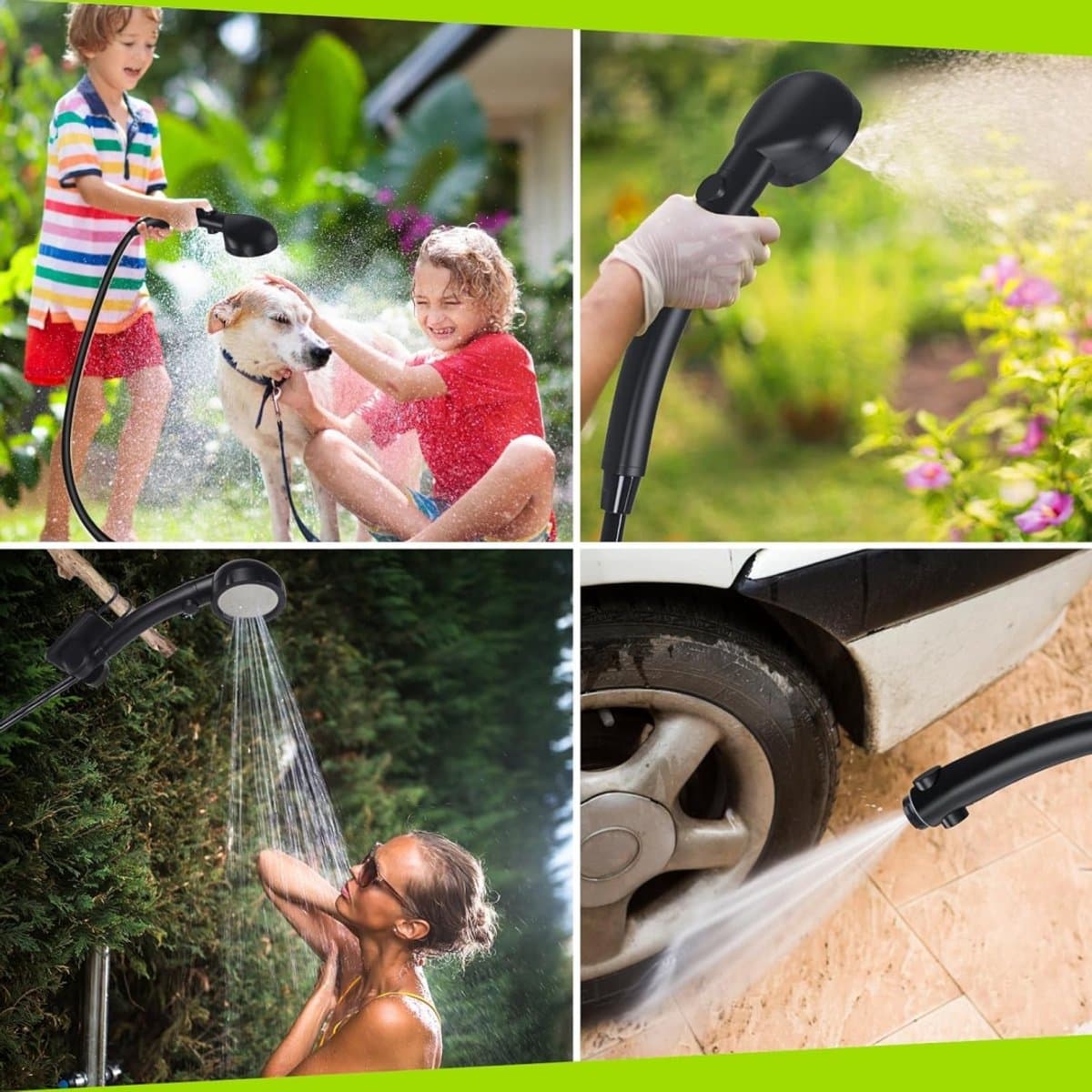 Camping Douche - Buitendouche - Met Temperatuurweergave - Buitendouche Oplaadbaar - Outdoor set - Tuindouche - Draagbare Douche - Mobiele Douche - Voor tuin, autowassen, strand, reizen en huisdieren - Grijs thumbnail 2