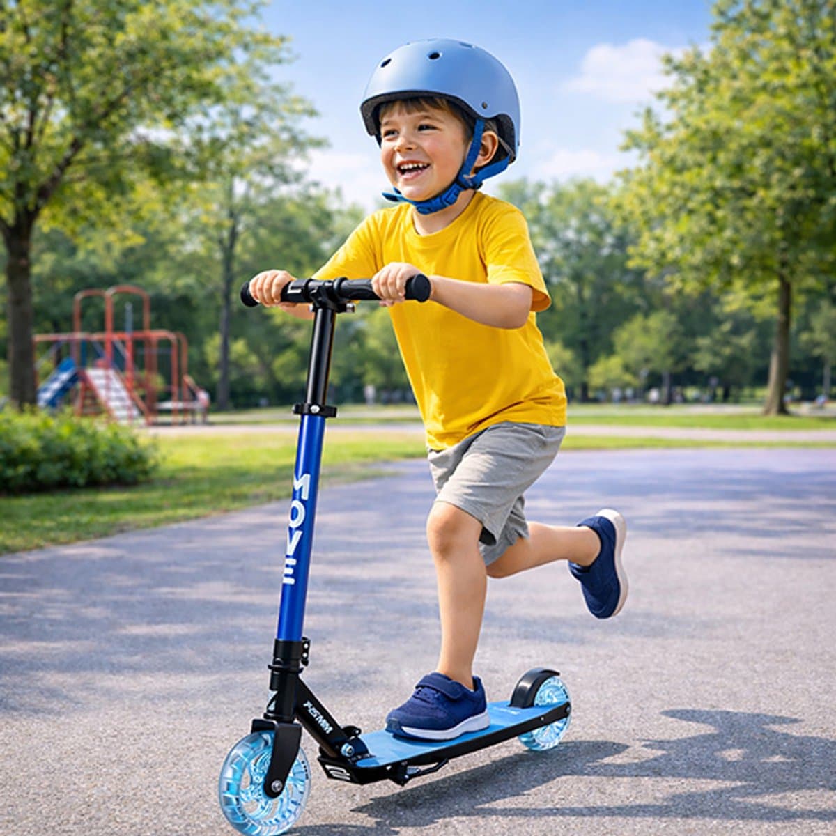Step - Move Scooter 145 LED Blue Sky - Blauw - Lichtgevende Wielen - Vouwbaar - Stuur In De Hoogte Verstelbaar - Vanaf 3 jaar thumbnail 5