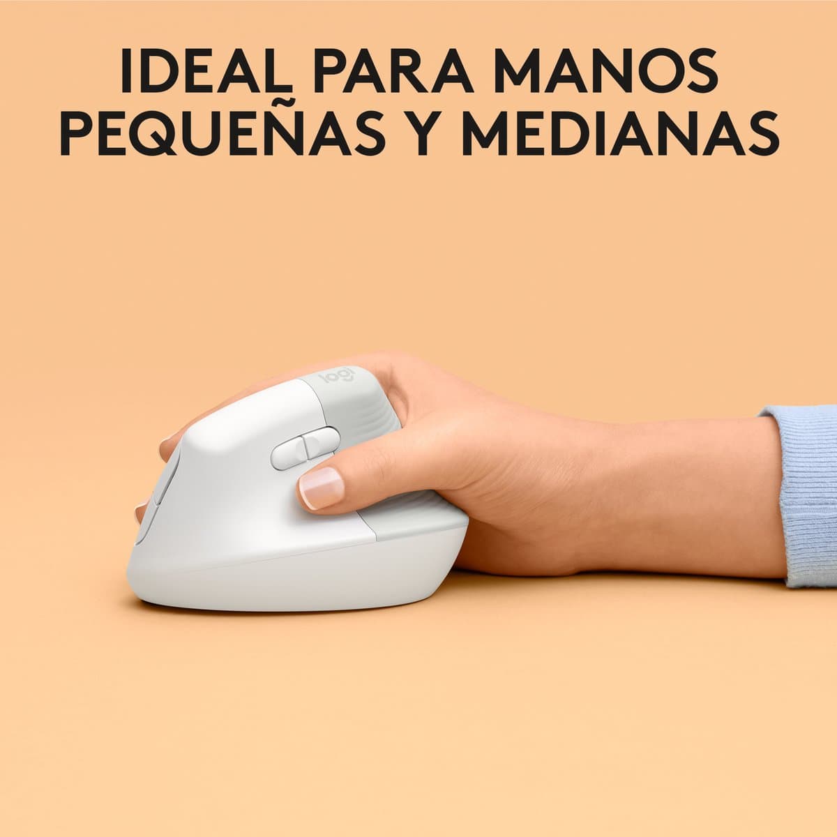 Logitech Lift voor Mac - Draadloze Muis - Bluetooth - Verticaal Ergonomisch - Wit thumbnail 3