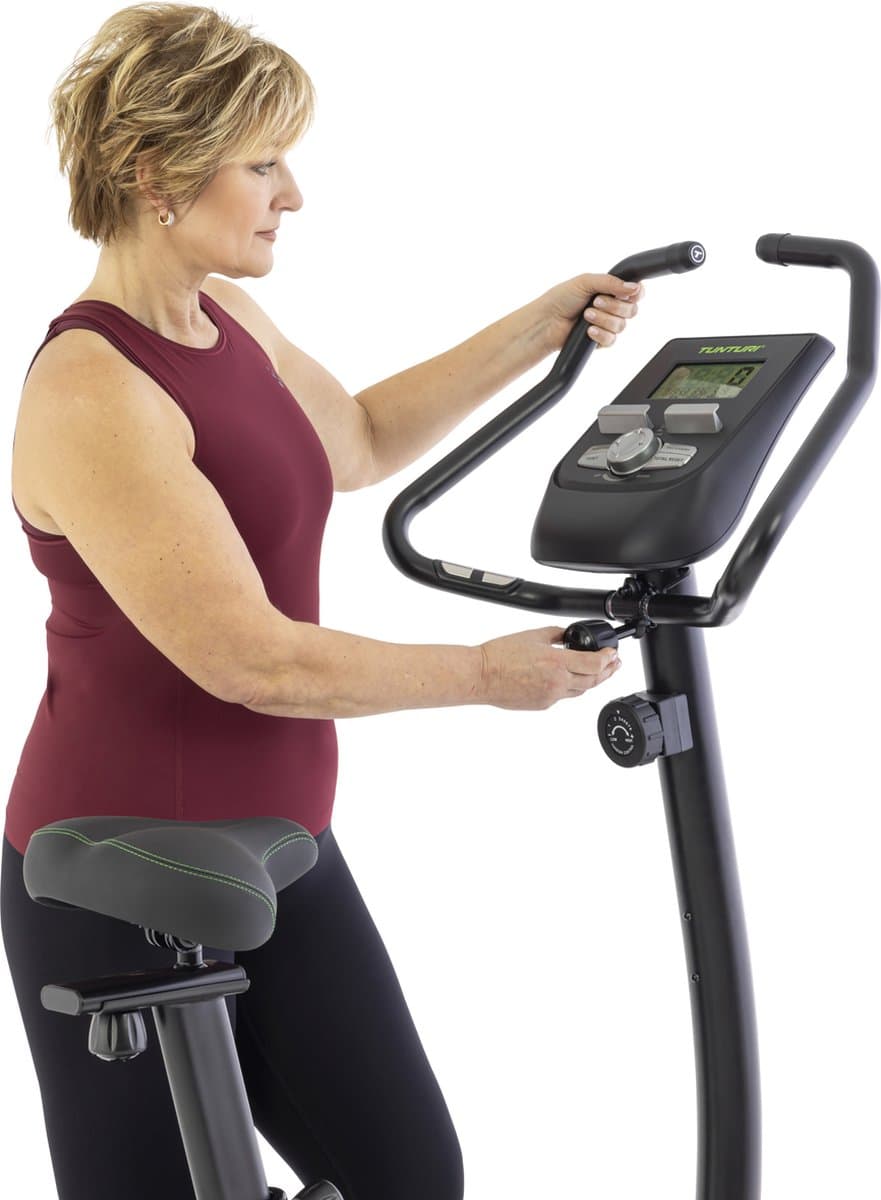 Tunturi Signature F20 Hometrainer - Fitnessfiets met lage instap - 150 kg Gebruikersgewicht - 8 weerstandsniveaus - Voorzien van LCD monitor en transportwielen thumbnail 6