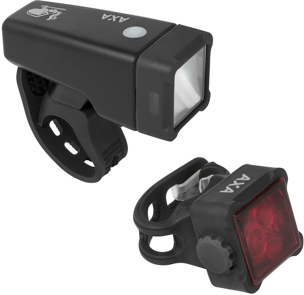 AXA Niteline T4R Fietsverlichting Set – LED Voorlicht & Achterlicht – USB Oplaadbaar – 2.000 m Zichtbaarheid Voor – 450 m Achter – 4 Lichtstanden – 30 m Lichtbeeld thumbnail 2