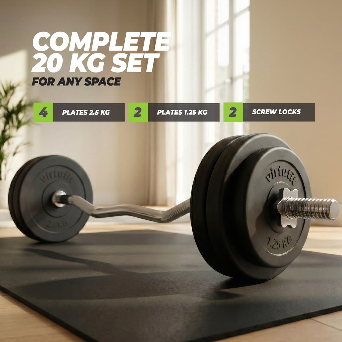 VirtuFit Vinyl EZ-Curl Set - Halterset - 20 kg thumbnail 6