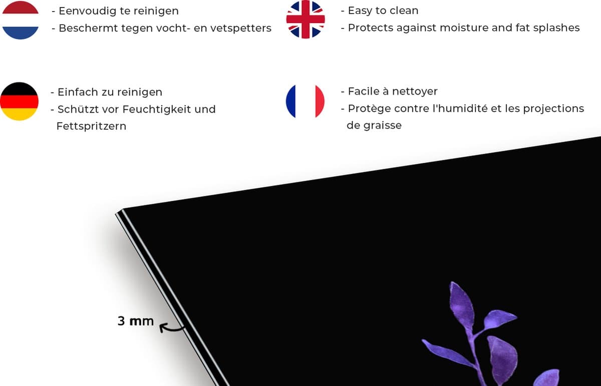 KitchenYeah Spatscherm 90x45 cm - Oma-quote - Aluminium thumbnail 2