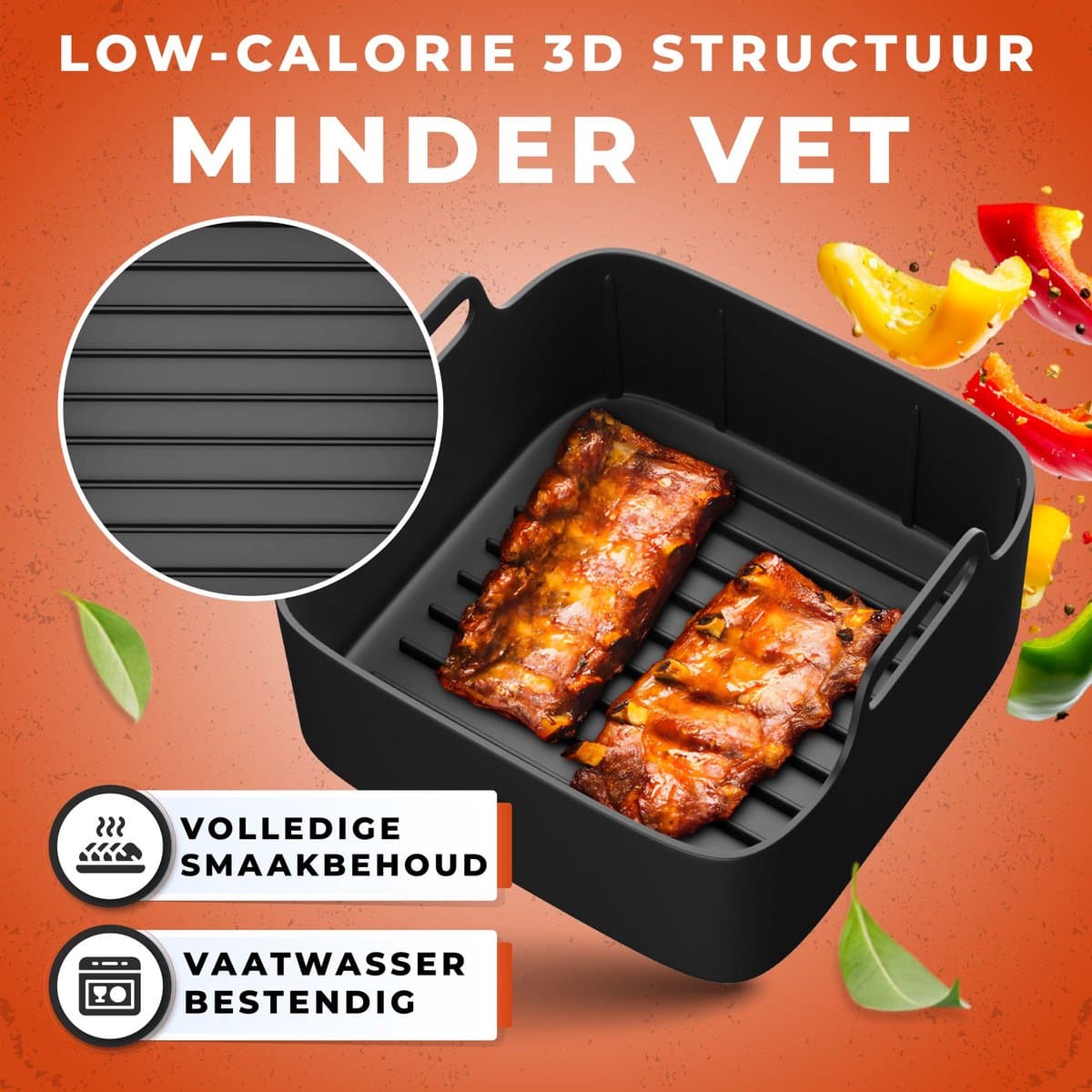 UNBOX 2 Stuks Airfryer Siliconen Bakje - Airfryer Accessoires - Airfryer Bakpapier - Airfryer Mandje voor Philips Airfryer 6,2L - Princess Airfryer XL 5,5L, 6,5L - Ninja Airfryer XXL 6,2L thumbnail 3