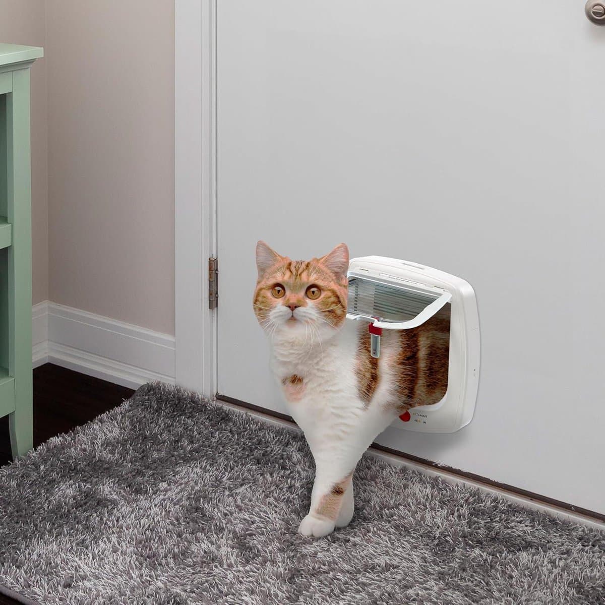 Kattenluik met Microchip - Chipherkenning - Kattenluik Chip - 23x16x25cm - Wit thumbnail 2