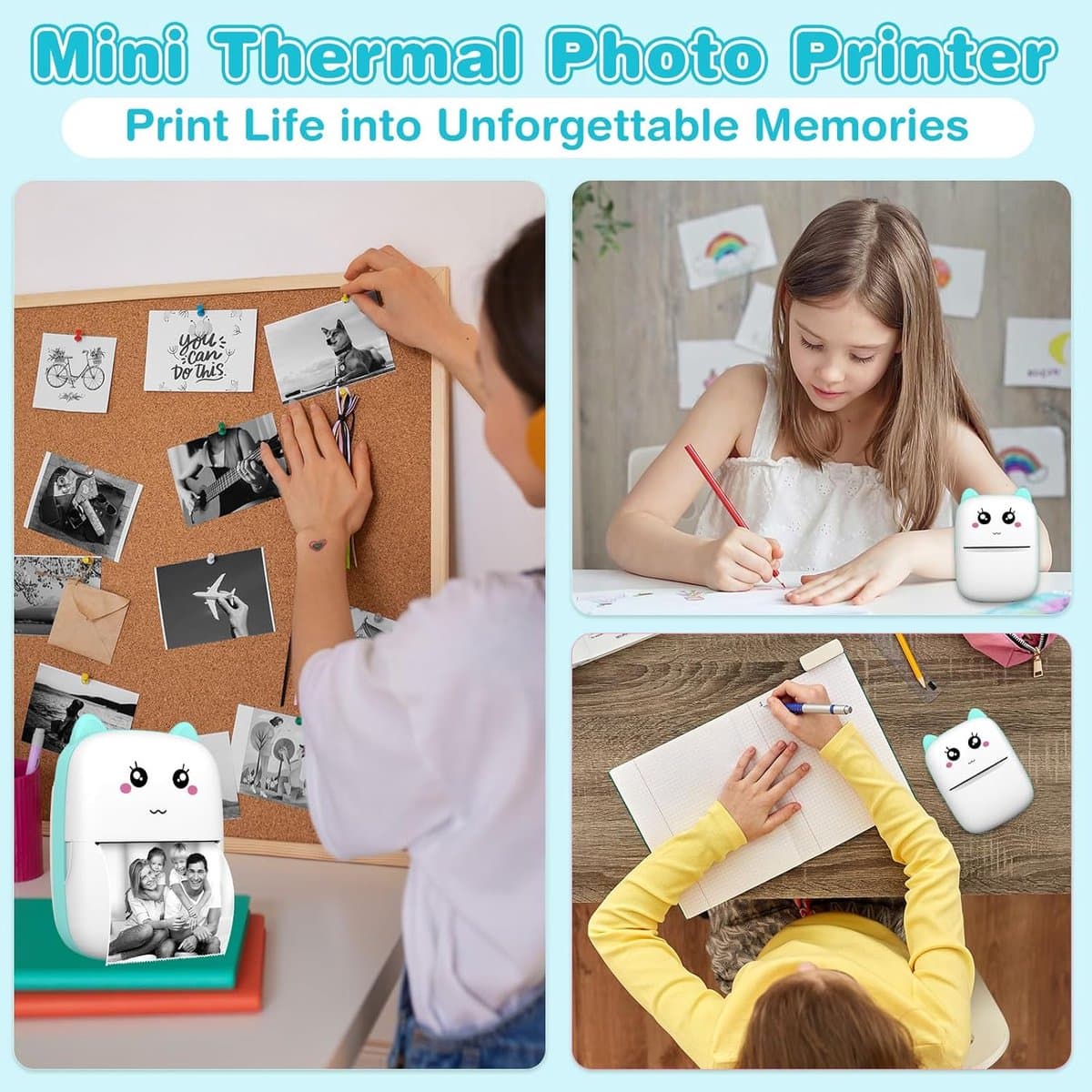 RFWR® Draagbare Bluetooth Mini Printer voor Smartphone – Thermische Printer voor Foto's, Stickers en Notities Zonder Inkt thumbnail 4