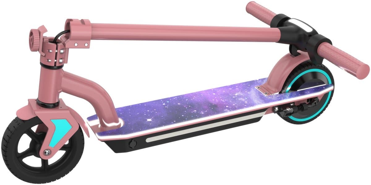 Elektrische Step Kinderen - Inklapbaar - 6 tot 12 jaa - 130W - Max 16 km/u - 6-10 km Bereik - LED Verlichting - Roze thumbnail 2