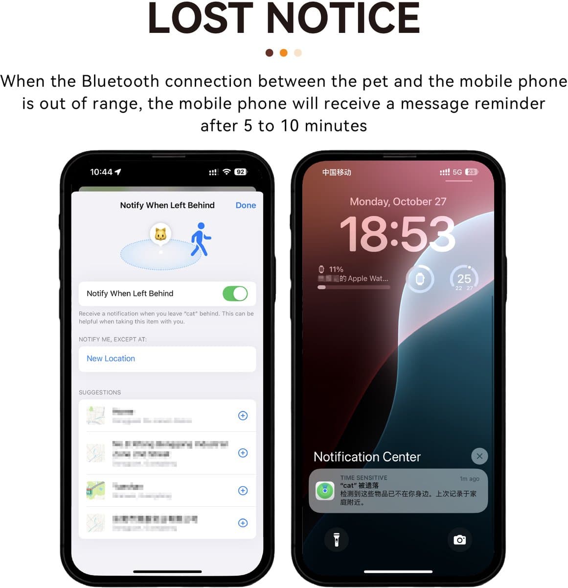 GPS KattenTracker - Zonder Maandelijkse Kosten - Werkt Met iOS - IP68 Waterdicht - CR2032 Batterij (1+ Jaar) - Verstelbare Nylon Halsband - Halsomtrek 28-39 cm - Zwart thumbnail 7