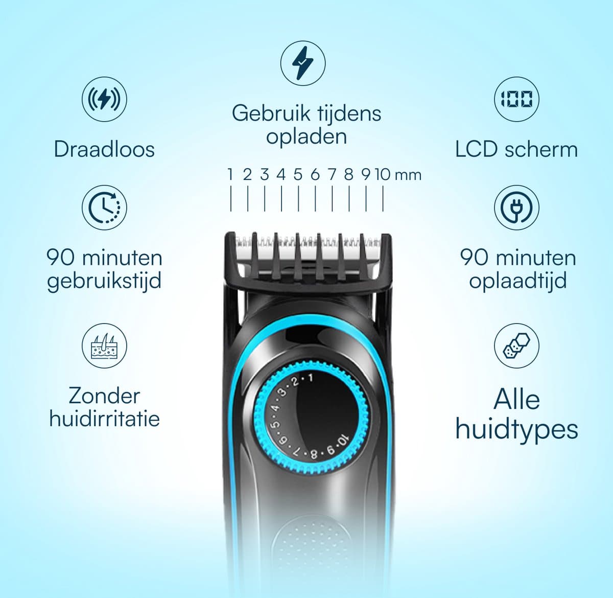 NueNext Baardtrimmer Voor Mannen - Met Precisiedraaiknop 20 lengte-instellingen - Body Trimmer Baard en Lichaam Heren - Haartrimmer Lichaam - Bodygroomer - Groomer Machine - Beard Shaver Trimapparaat- Scheerapparaat thumbnail 2