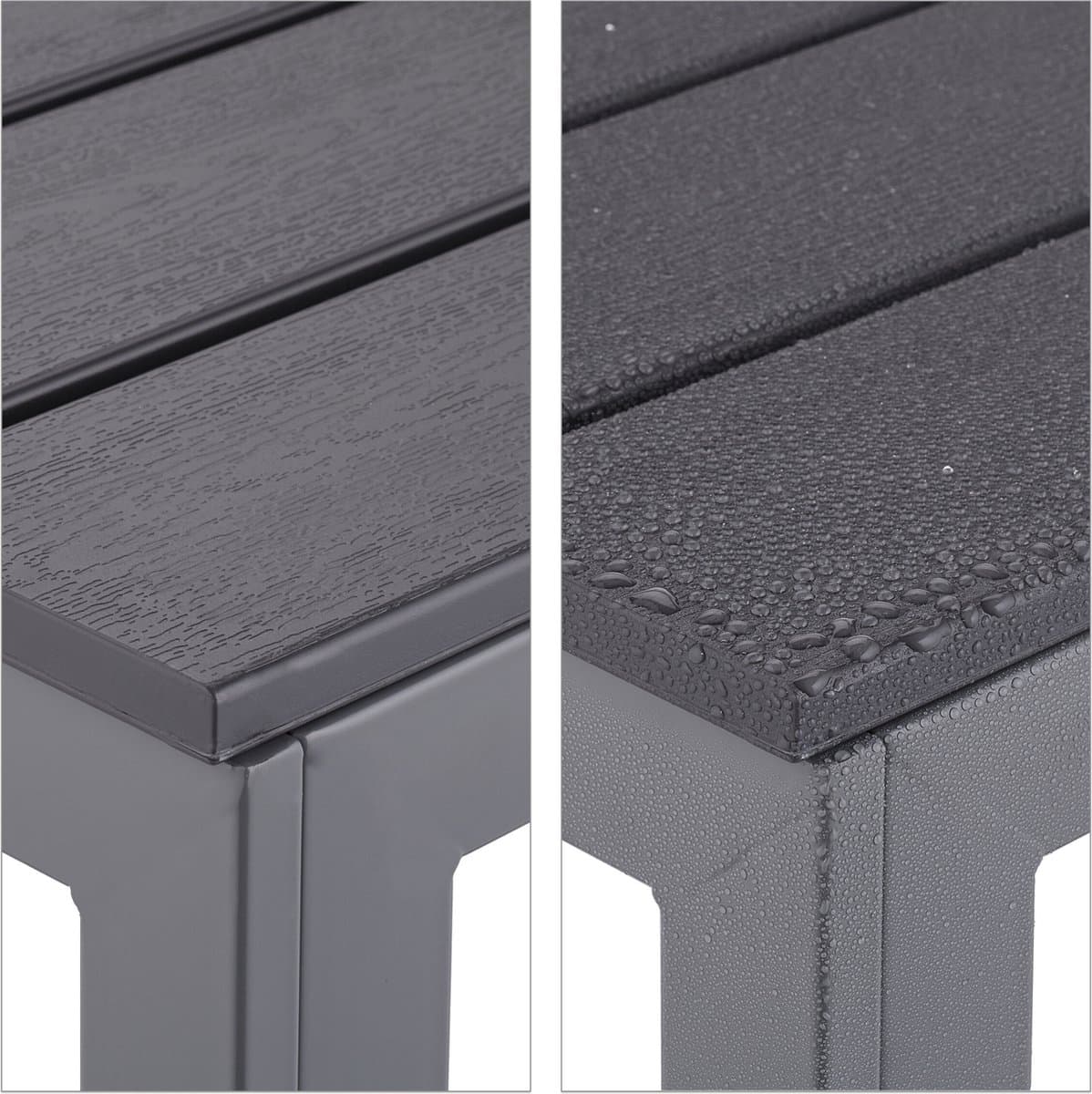 tuintafel houtlook - 74 x 78 x 78 cm - balkontafel - 100 kg - staal - kunststof thumbnail 5