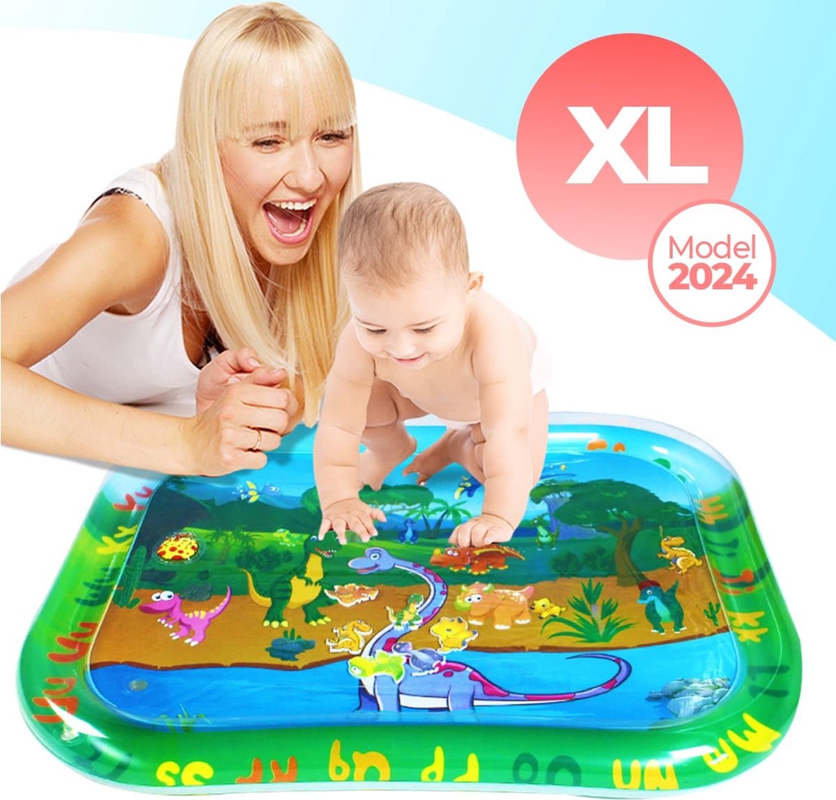COOL'R® XXL Waterspeelmat - Groen - Met geluid - Speelmat - Opblaasbaar baby water speelmat - Speelkleed - Waterspeelgoed - Baby speelgoed 0 jaar - Kraamcadeau - Kinderspeelgoed - Tummy Time - Baby Gym