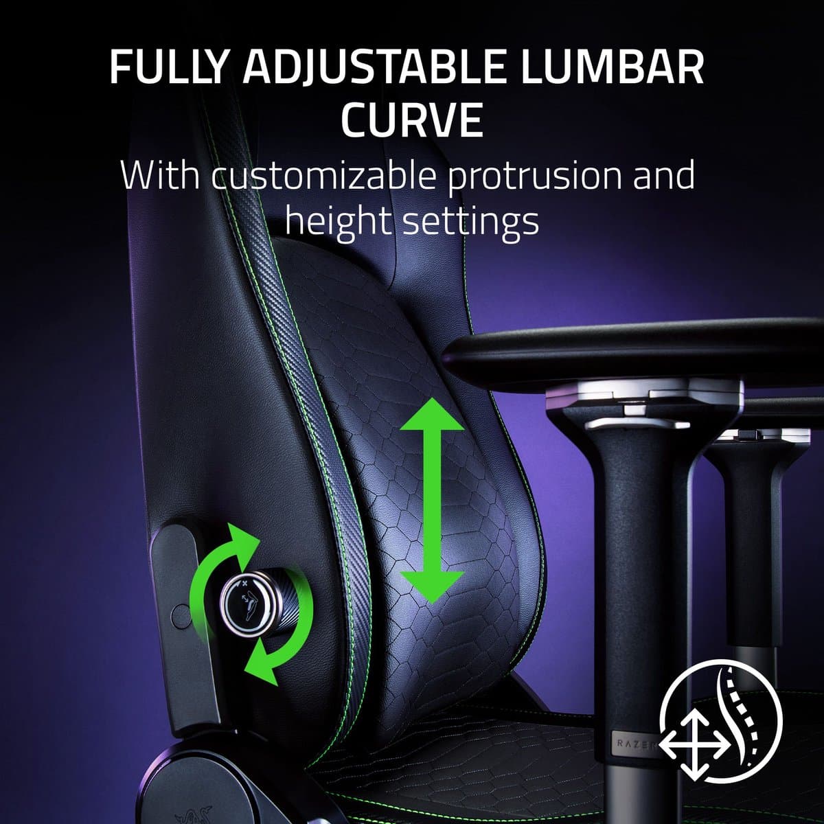 Razer Iskur V2 - Gaming Stoel - Rughoek 152° - Kunstleer - Verstelbaar - Ergonomisch - Zwart thumbnail 7