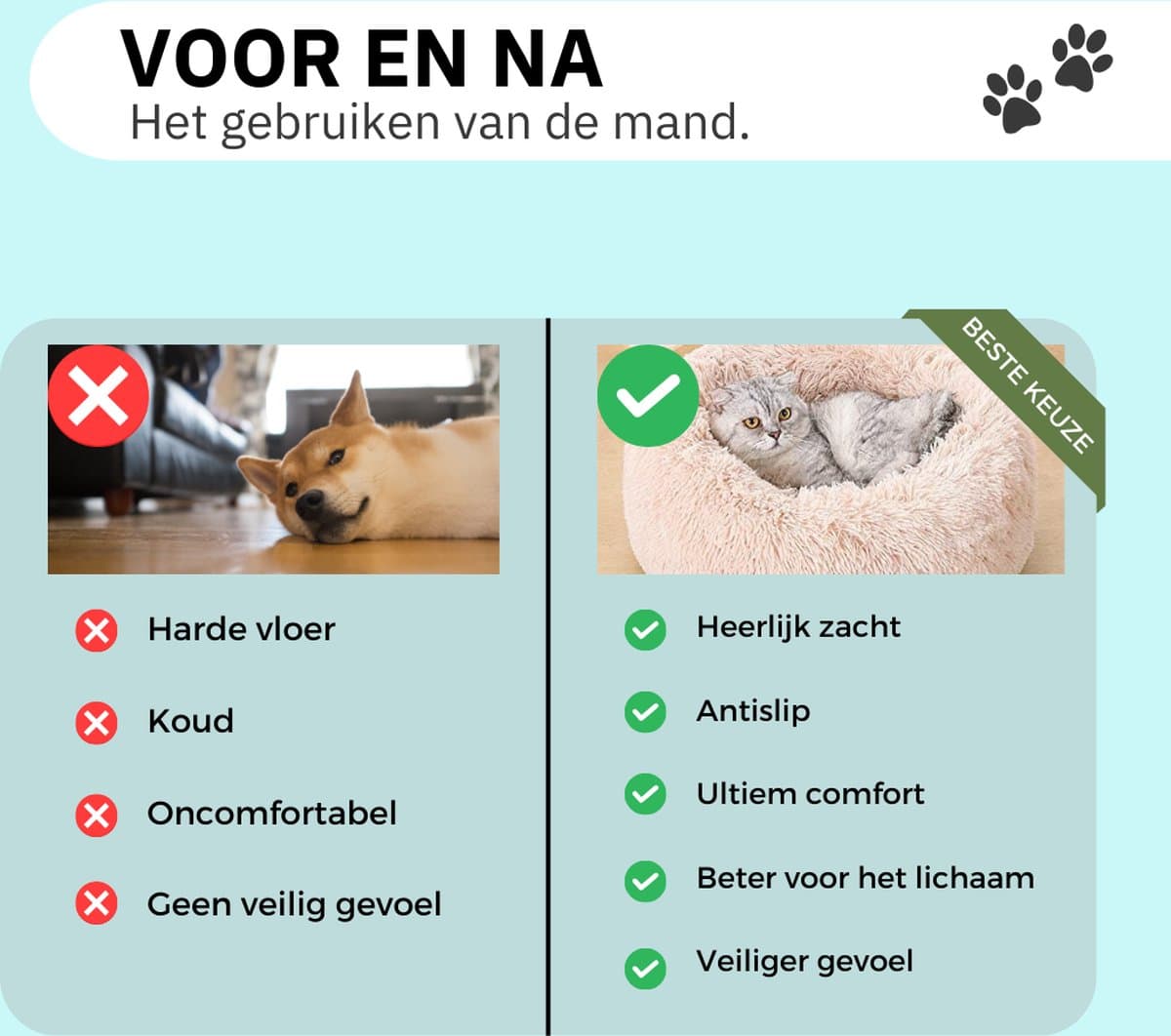 Donut Hondenmand - Kattenmand - Maat M - 60cm (ligvlak van 45cm) - Zwart - Fluffy en Wasbaar thumbnail 2